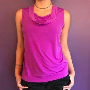 CALVIN KLEIN SLEEVELESS DRAPE-NECK TOP